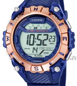 reloj calypso digital azul