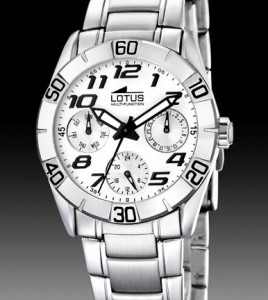 reloj lotus multifuncion esfera blanca