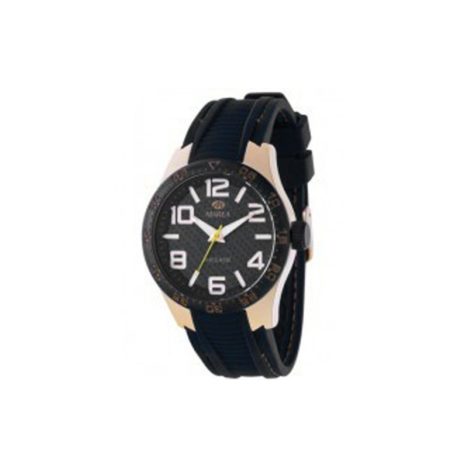 reloj marea caucho negro color cobre